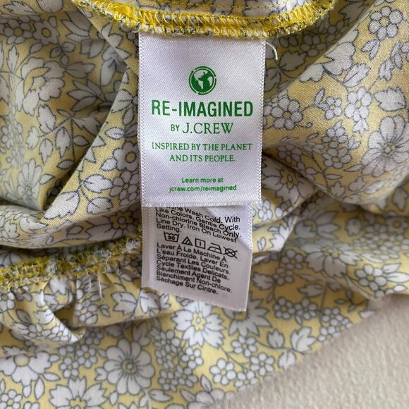 J Crew yellow floral peasant dress Womens Extra Small ruffle pockets bohemian - Picture 13 of 14